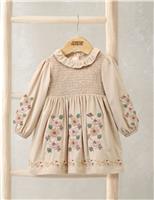 Pure Cotton Cord Floral Dress (0 Mths-3 Yrs)
