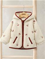 Mamas & Papas Borg Hooded Jacket (3 Mths-3 Yrs) Cream