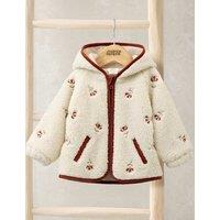 Mamas & Papas Borg Hooded Jacket (3 Mths-3 Yrs) Cream