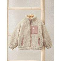 Mamas & Papas Borg Funnel Neck Jacket (3 Mths-3 Yrs) Cream