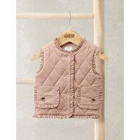Mamas & Papas Cord Quilted Gilet (3 Mths-3 Yrs) Pink