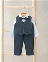Mamas & Papas 4pc Pure Cotton Top & Bottom Suit Set (3 Mths-3 Yrs) Blue
