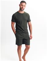 Cotton Blend Waffle Pyjama Set