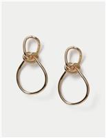 Knot Drop Hoop Earrings
