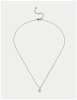 Platinum Cubic Zirconia Flower Necklace