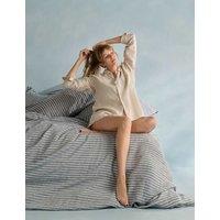 Bedfolk Pure Linen Striped Duvet Cover Chambray