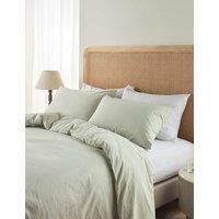 Bedfolk Pure Cotton Relaxed Duvet Cover Light Green