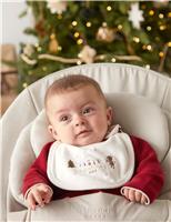 Cotton Rich Velour My First Christmas Bib