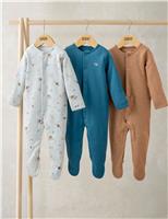 3pk Pure Cotton Planets Sleepsuits (0-24 Mths)