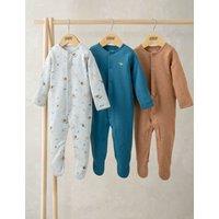 Mamas & Papas 3 Pack Pure Cotton Planets Sleepsuits (0-24 Mths) Multi