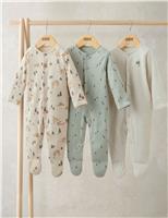 Mamas & Papas 3 Pack Winter Woodland Sleepsuits (0-24 Mths) Cream