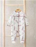 Pure Cotton Winter Berry Sleepsuit (0-12 Mths)