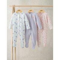 Mamas & Papas 3 Pack Pure Cotton Ballerina Sleepsuits (0-24 Mths) Pink