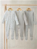 3pk Pure Cotton Circus Sleepsuits (0-24 Mths)