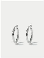 Sterling Silver Twist Hoop Earrings
