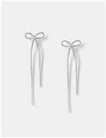 Silver Cupchain Chain Bow Drop Earring