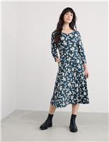 Cotton Rich Jersey Floral Midi Skater Dress