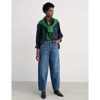 Seasalt Cornwall Pure Cotton Checked Relaxed Blouse Navy Mix
