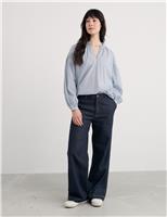 Pure Cotton Striped Relaxed Blouse