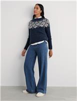 Seasalt Cornwall High Waisted Wide Leg Jeans Blue