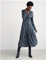 Cotton Rich Printed Midi Shirt Dress