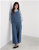 Cotton Rich Cropped Jumpsuit with Linen
