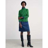 Seasalt Cornwall Denim A-Line Mini Skirt Blue