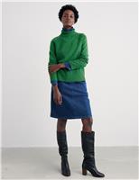Seasalt Cornwall Denim A-Line Mini Skirt Blue