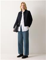 Jigsaw High Waisted Barrel Jeans Blue Denim