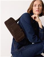 Suede Baguette Shoulder Bag