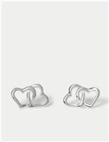 Sterling Silver Heart Stud Earrings