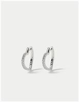 Sterling Silver Heart Hoop Earrings