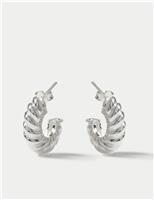 Sterling Silver C Hoop Earrings