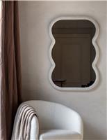 Como Wooden Curved Rectangle Wall Mirror