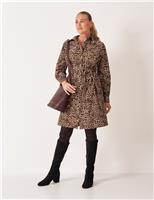 Cotton Rich Animal Print Mini Shift Dress