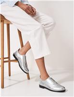 Leather Metallic Flat Brogues