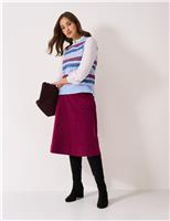 Cord Midi A-Line Skirt