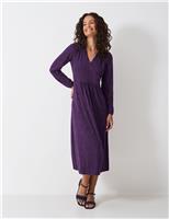 Jersey Printed Midi Wrap Dress