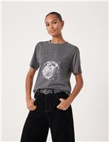 HUSH Pure Cotton Disco Ball T-Shirt Charcoal Mix