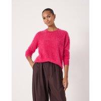 HUSH Pure Cashmere Brushed Jumper Pink Mix
