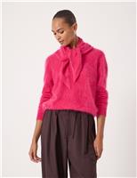 HUSH Pure Cashmere Brushed Triangle Scarf Chocolate