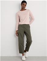 Pure Cotton Striped Crew Neck Top
