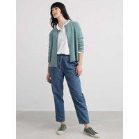 Seasalt Cornwall Cotton Rich Drawstring Joggers with Linen Blue