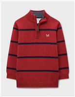 Pure Cotton Striped Half Zip Jumper (3-12 Yrs)
