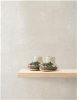 Christmas Pudding Booties (0-12 Mths)
