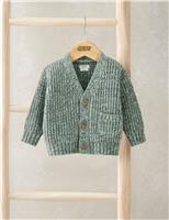 Mamas & Papas Cotton Blend Chunky Knit Cardigan (0 Mths-3 Yrs) Grey