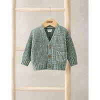 Mamas & Papas Cotton Blend Chunky Knit Cardigan (0 Mths-3 Yrs) Grey