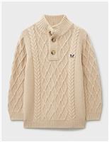 Cotton Blend Cable Knit Jumper (3-12 Yrs)