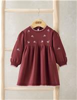 Pure Cotton Floral Embroidered Knitted Dress (0 Mths-3 Yrs)