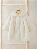 Mamas & Papas Faux Fur Coat (3 Mths-3 Yrs) Cream